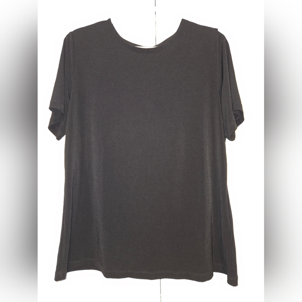 Susan Graver Classic Black Short Sleeve Top